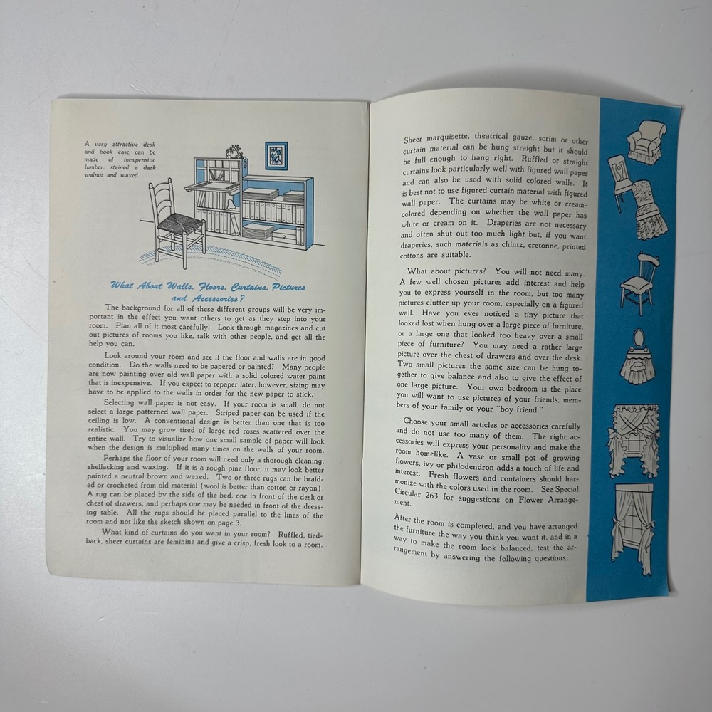 Vtg 1954 4-H Your Room Booklet Lillian Keller U of Tennessee Extension Service - Picture 6 of 7